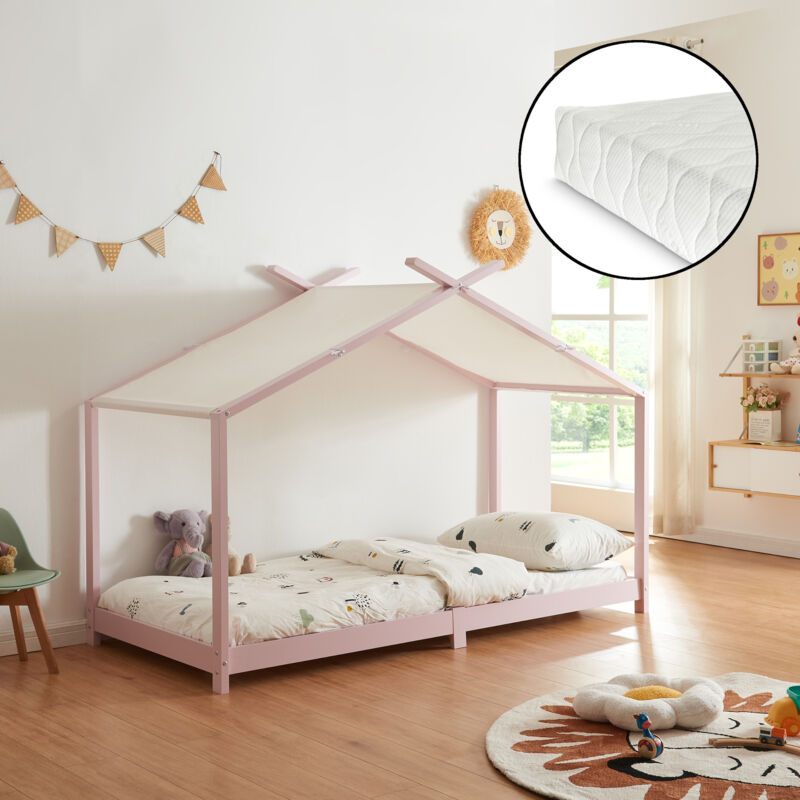 Kinderbett Brome Mit Matratze 90x200 Cm Rosa [en.casa]