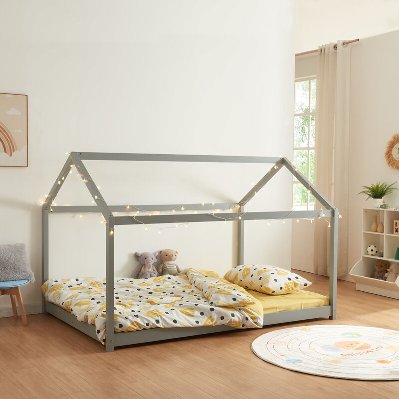 [en.casa] - Kinderbett Cerro 140x200cm Grau