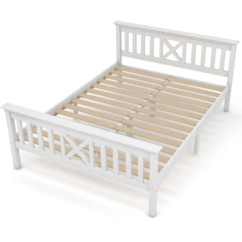 Mivray Kinderbett Massivholz Mit Schubladen 140x200 Cm, Weiß