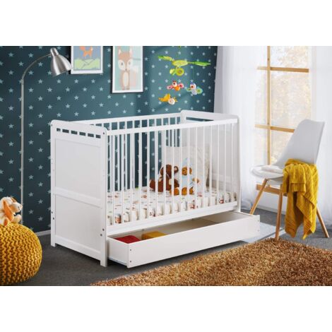 Kinderbett mit Schublade, die sich in ein Einzelbett aus Kiefernholz verwandelt