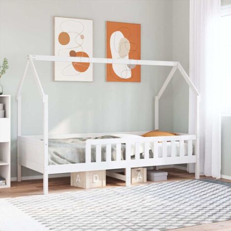 Kinderbett Rahmen Hausform 90x200cm aus massivem Kiefernholz