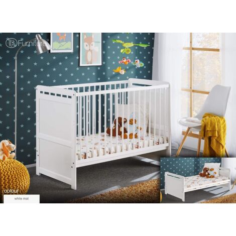 Kinderbett Wiege Kleinkinder 3 Positionen Cm 124 x 67 x 57H Farbe Weiß