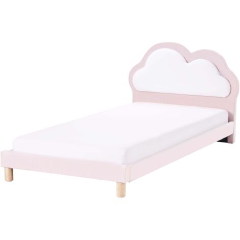 Kinderbett Wolke Samtstoff MAZOU 90 x 200 cm Rosa