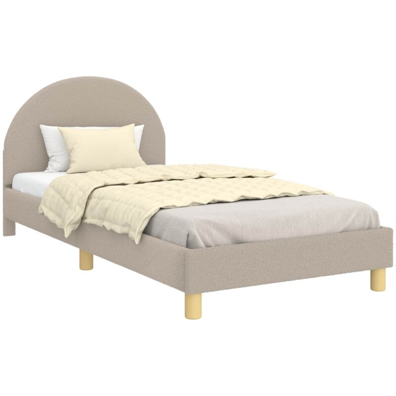 Kinderbettgestell Mit Kopfteil Hellgrau 80 X 200 Cm Schafstoff Vidaxl