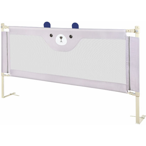 Kinderbettgitter,Sicherheitsgitter für Bett Kinderbett,Sicherheitsgeländer,Haloyo®,200 x 100 x 26 cm,grau