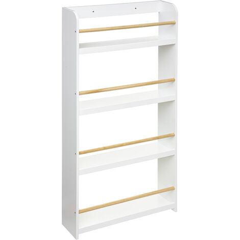 Kinderbücherregal mit 4 Regalböden - weiß H. 118 cm