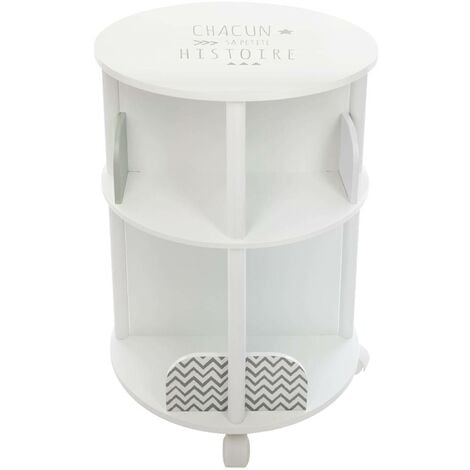 Kinderbücherregal rund - weiß und grau H 59 cm - Atmosphera créateur d'intérieur