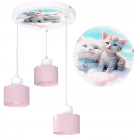 KINDERDECKENLAMPE HÄNGEND KATZEN LED POLNISCHE LAMPE E27 POLNISCHE LAMPE