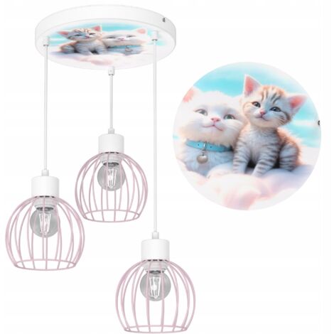 KINDERDECKENLAMPE HÄNGEND KATZEN LED POLNISCHE LAMPE E27 POLNISCHE LAMPE