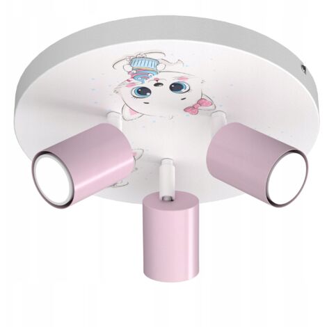 KINDERDECKENLEUCHTE FÜR EIN MÄDCHEN KATZE LED POLNISCHE LAMPE GU10