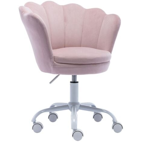 WAHSON OFFICE CHAIRS Kinderdrehstuhl aus Samt Kinderschreibtischstuhl mit Armlehnen höhenverstellbar für Mädchen, Rosa