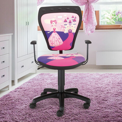 Schreibtischstuhl Kinder Zimmer Mädchen Prinzessin Drehstuhl Ministyle PRINCESS mit Armlehnen