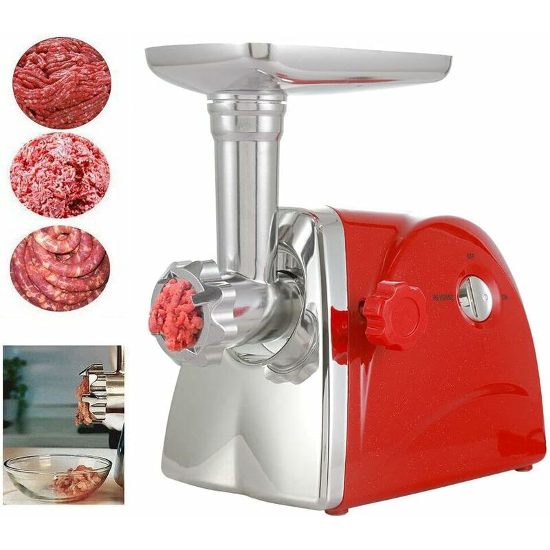Senderpick - Hachoir à viande électrique Machine à saucisses en acier inoxydable 3-en-1 Multi Meat Grinder Sausage Filler Food Processor with Plug,