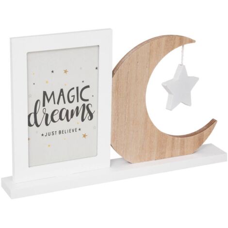 Kinderfotorahmen Mond - Holz und Glas