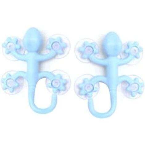 Kindergarderobenhaken 2 Stück Gecko Form Wandhaken Aufhänger mit 4 Saugnäpfen für Kinderzimmer Schlafzimmer Schlüssel Regenschirm Handtuch Mütze Mantel Halter