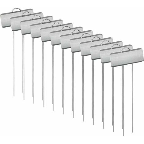 Kindergarten-Pflanzen-Etiketten-Marker, 12 Stück, langlebig, rostfreies Metall, Garten-Etiketten, Gemüsebeet-Marker für Blumen, Gemüse, Samen, Garten, Kindergarten (Silber)