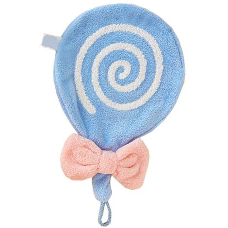 Kinderhandtuch 【Weicher Korallensamt】 Besonders saugfähig und schnelltrocknend 【20 x 30 cm】 Badetuch mit Aufhängekordel für Küche oder Bad 【Blaue Farbe】 【1 Stück】