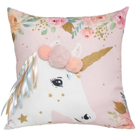 LES TENDANCES Kinderkissen Einhorn - 40x40 cm - Atmosphera créateur d'intérieur