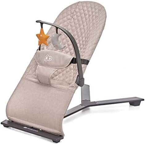 Kinderkraft MIMI Transat bébé, Balancelle de La Naissance à 9 Mois, Dossier réglable sur 3 niveaux, Pliable à plat, Facile à transporter, Arche avec jouets, Beige (KBMIMI00BEG0000)