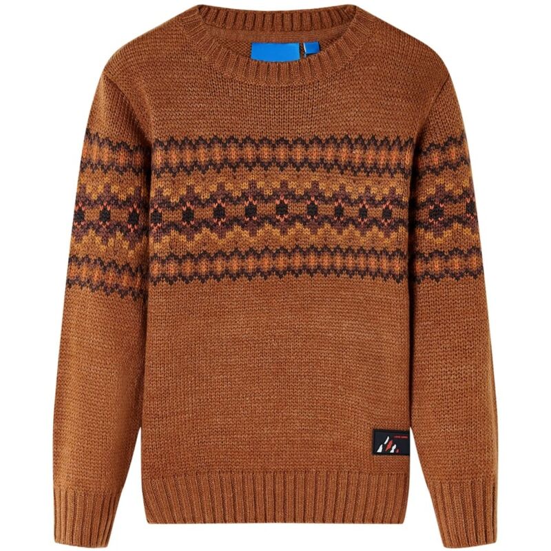 Vidaxl Kinderpullover Gestrickt Cognac 128