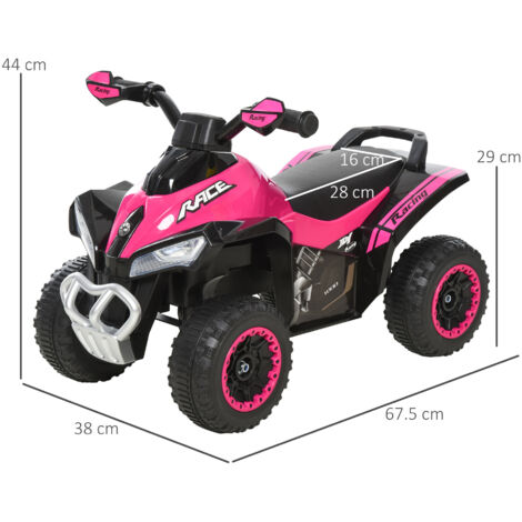 Kinderquad für 18–36 Monate mit breitem Lenker und Musik, Material: PP und Metall, Maße: 67,5 x 38 x 44 cm, Farbe: Rosa
