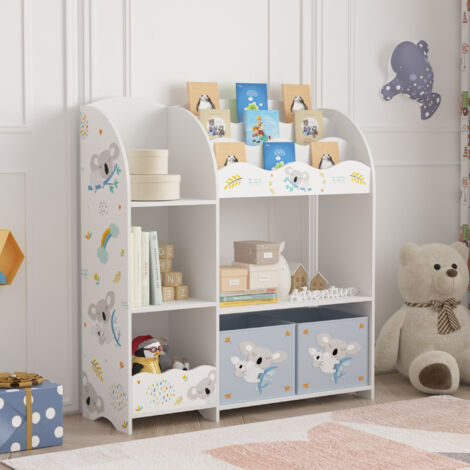 Kinderregal Lysekil 100x93x30 cm mit Koala Motiv [en.casa]