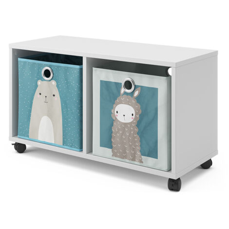 Kinderregal , Weiß, 72 x 42.4 cm mit 2 Faltboxen, Vicco