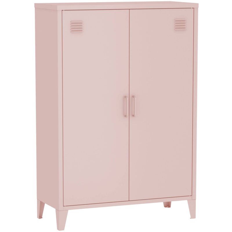 Sweeek - Kommode/schrank Im Industriellen Stil Aus Metall Mit 2 Türen