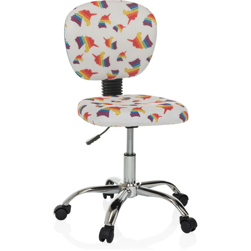 Kinderschreibtischstuhl / Kinderdrehstuhl Kid Bubble Einhorn Stoff Bunt Hjh Office