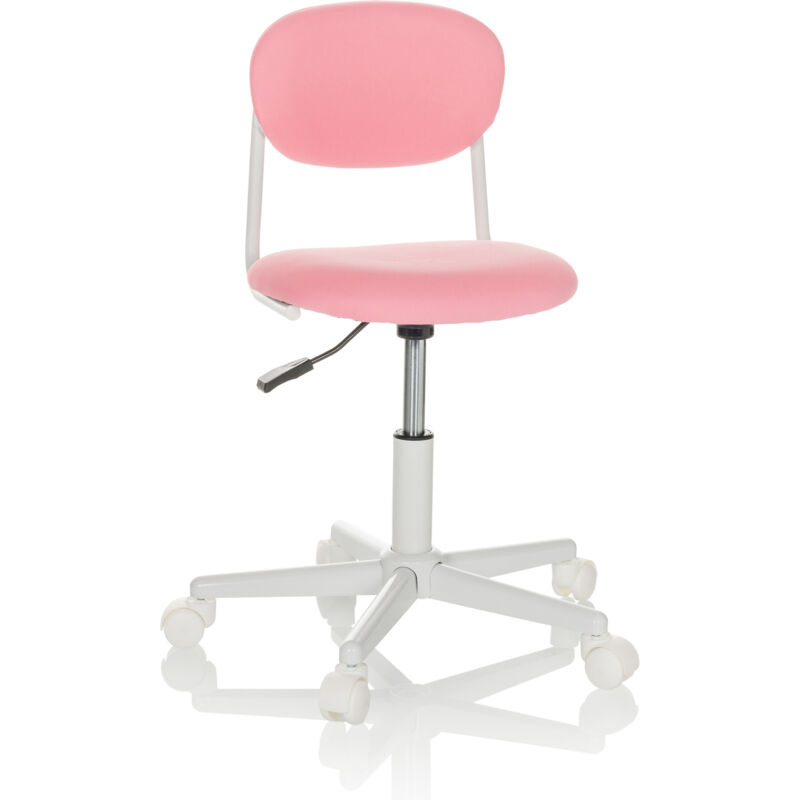 Kinderschreibtischstuhl / Kinderdrehstuhl Kiddy Base I Stoff Pink Hjh Office