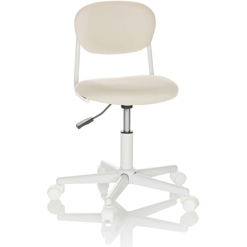 Kinderschreibtischstuhl / Kinderdrehstuhl Kiddy Base I Stoff Beige Hjh Office