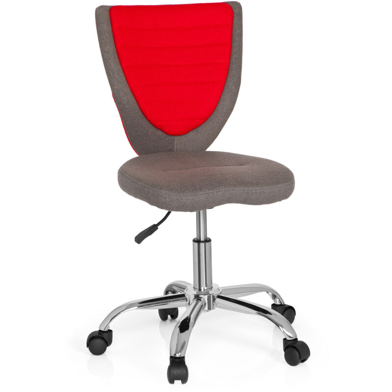 Kinderschreibtischstuhl / Kinderstuhl Kiddy Comfort Stoff Grau/rot Hjh Office