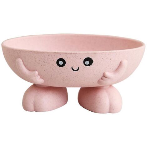Kinderseifenschale (Rosa) Niedliche Kawaii-Seifenschale mit Cartoon-Motiv für Kinder, Mädchen, Badezimmerwaschbecken, Küchenarbeitsplatte, Dusche
