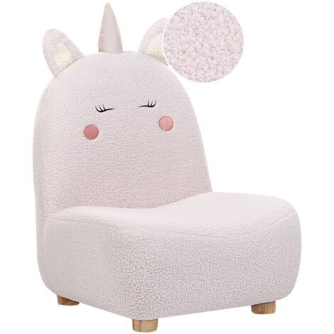 Kindersessel Einhorn LULEA Bouclé Pastellrosa