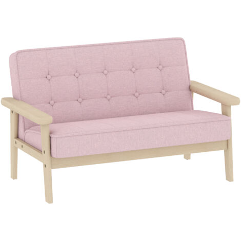 Kindersessel, Kindersofa mit rahmen, Samtoptik, gepolstert, für Kinder von 3-15 Jahren Rosa