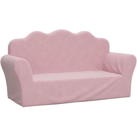 Kindersofa 2-Sitzer Rosa Weich Plüsch vidaXL561139