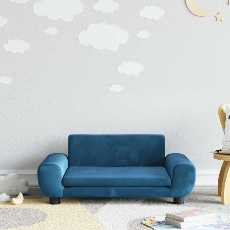 Kindersofa Blau 70x45x33 Cm Samt - Vidaxl