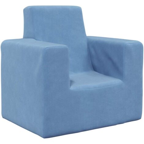 Kindersofa Blau Weich Plüsch vidaXL
