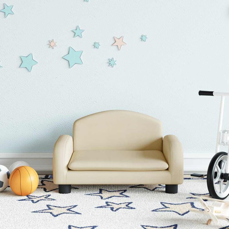 Kindersofa Creme 50x40x30 Cm Stoff Vidaxl