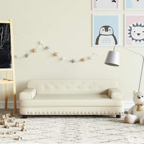 Kindersofa Creme 90x53x30 cm Kunstleder vidaXL185267