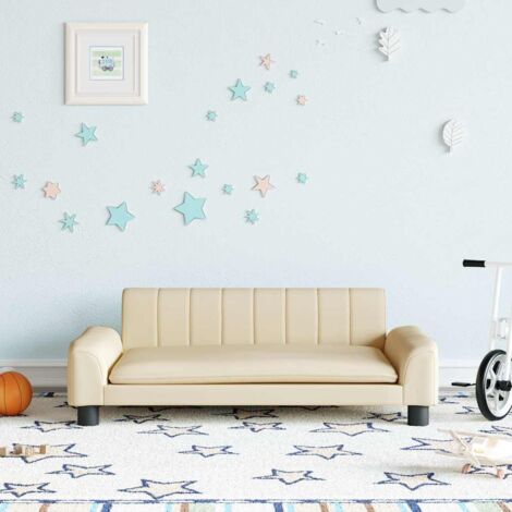 Kindersofa Creme 90x53x30 cm Stoff vidaXL