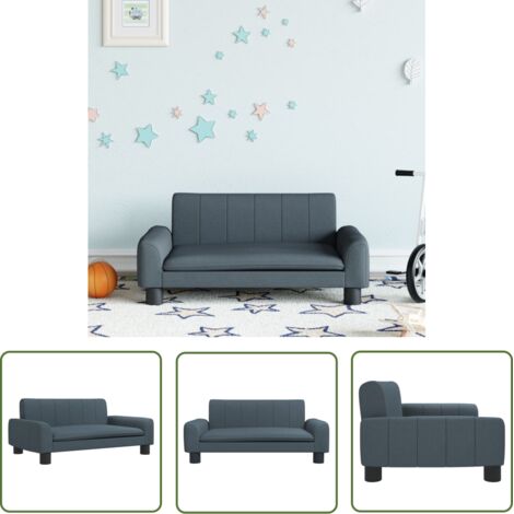 Kindersofa Dunkelgrau 70x45x30 cm Stoff vidaXL
