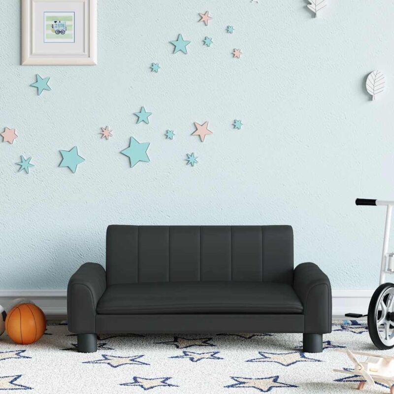 Kindersofa Schwarz 70x45x30 Cm Kunstleder - Vidaxl