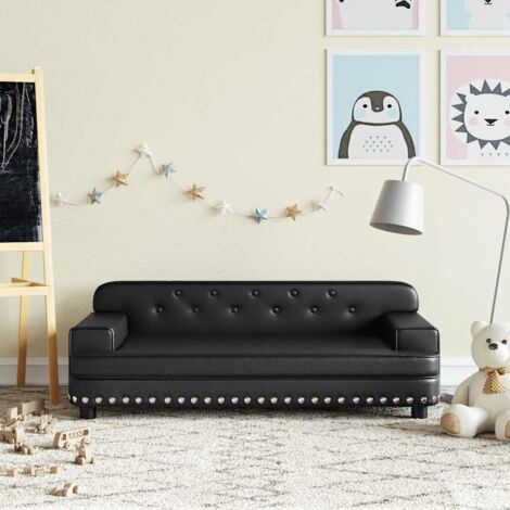 Kindersofa Schwarz 90x53x30 cm Kunstleder vidaXL622825