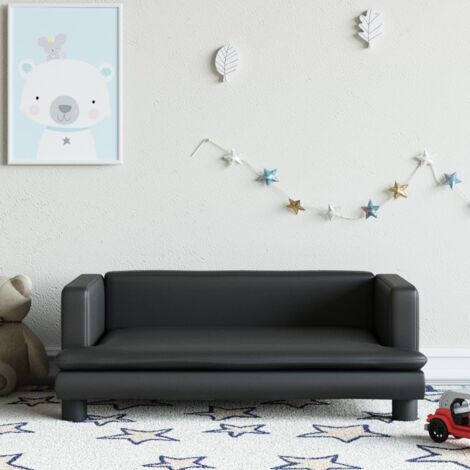 MAISON CHIC Kindersofa，Kindersessel， Kinder Stuhl Schwarz 80x45x30 cm Kunstleder CCA285592 MaisonChic