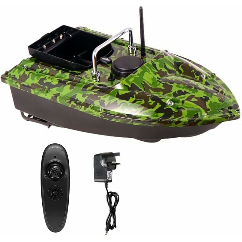 Rc Bateau Leurre de pêche Télécommande Jouet Adultes, Bateau Charge 1.5 kg - Auto Cruise Bateau Camouflage pour Piscines et Lacs,Batterie intégrée