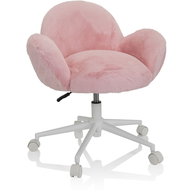Kinderstuhl / Kinderschreibtischstuhl Kid Teddy Kunstfell Rosa Hjh Office