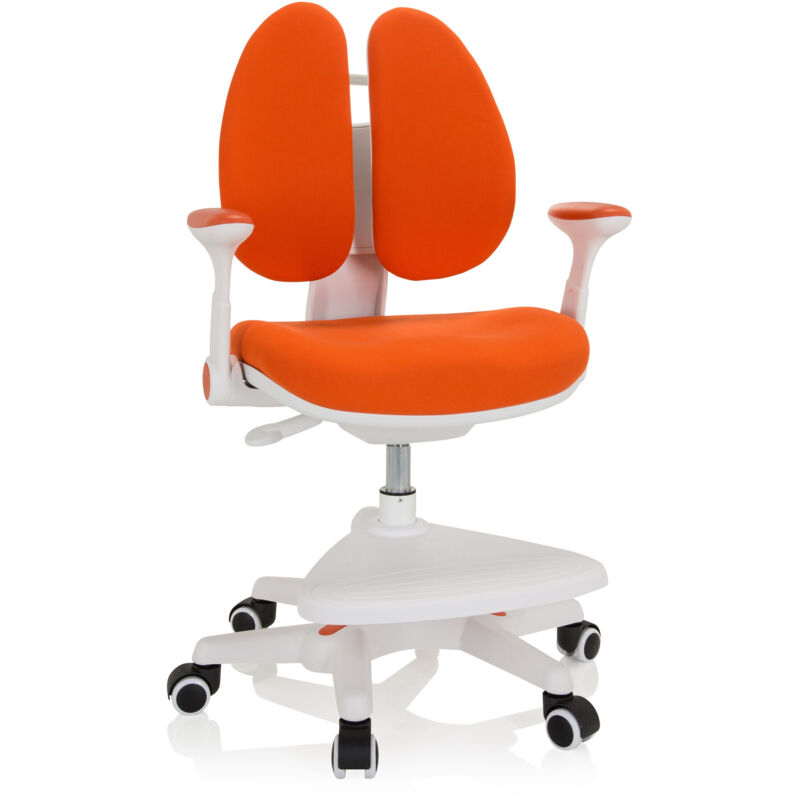 Kinderstuhl / Kinderschreibtischstuhl Kid Wing Mitwachsend Stoff Orange Hjh Office