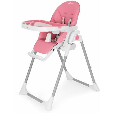Kinderstuhl TANELI Babystuhl Kinder Hochstuhl Verstellbar Klappbar inkl. Spielebogen - Pink