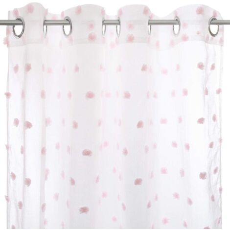 Kindervorhang Pompoms - weiß und rosa 140 × 240 cm
